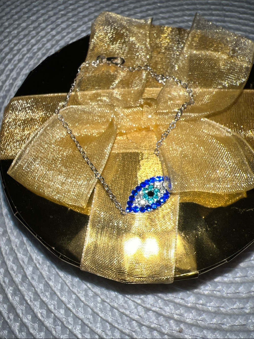 Blue Crystal Evil Eye Pendant bracelet - Unbranded